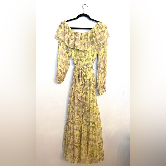 NWT ASTR the Label off shoulder maxi dress size large - Picture 11 of 13